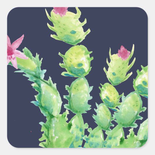 Waterverf Kerst Cactus Sticker Sheet (Voorkant)
