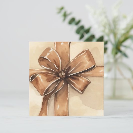 Waterverf Kerst Cadeaubon Kaart (Staand voorkant)