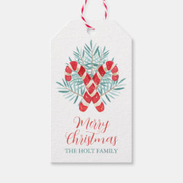 Waterverf Kerst Candy Cane Cadeaulabel
