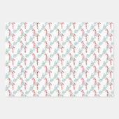Waterverf Kerst Candy Cane Garland Inpakpapier Vel (Voorkant 3)