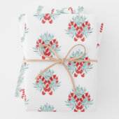 Waterverf Kerst Candy Cane Garland Inpakpapier Vel (In situ)