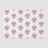 Waterverf Kerst Candy Cane Garland Tissuepapier (Voorkant)