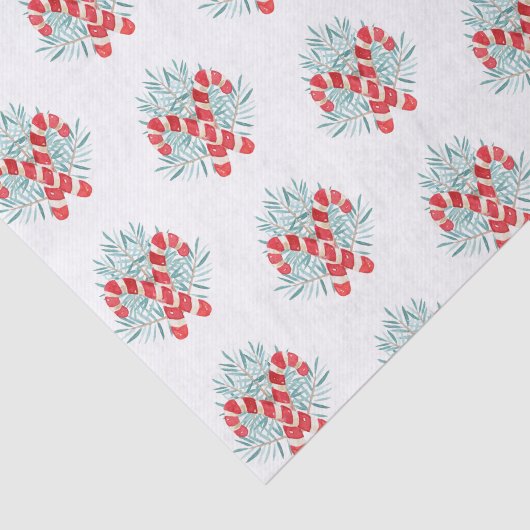 Waterverf Kerst Candy Cane Garland Tissuepapier (Detail)