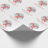 Waterverf Kerst Candy Cane gepersonaliseerd Cadeaupapier (Hoek)