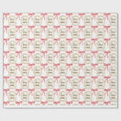 Waterverf Kerst Champagne Bar Winkelwagen Cadeaupapier (Vlak)