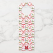 Waterverf Kerst Champagne Bar Winkelwagen Flessenhanger (Achterkant)