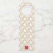 Waterverf Kerst Champagne Bar Winkelwagen Flessenhanger (Achterkant)