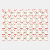 Waterverf Kerst Champagne Bar Winkelwagen Inpakpapier Vel (Voorkant 3)