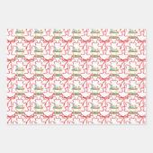 Waterverf Kerst Champagne Bar Winkelwagen Inpakpapier Vel (Voorkant 2)