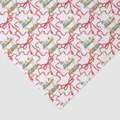 Waterverf Kerst Champagne Bar Winkelwagen Tissuepapier (Detail)