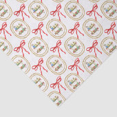 Waterverf Kerst Champagne Bar Winkelwagen Tissuepapier (Detail)