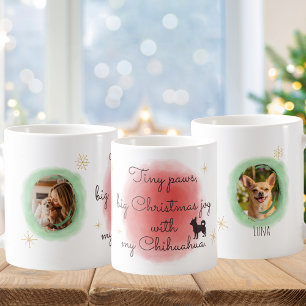 Waterverf Kerst Chihuahua - Op maat gemaakte huisd Koffiemok