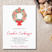 Waterverf Kerst Cookie Exchange Uitnodiging Briefkaart