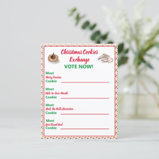 Waterverf Kerst Cookies Exchange Stemspel (Staand voorkant)
