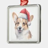 Waterverf Kerst Corgi Ornament (Links)