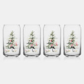 Waterverf Kerst Dennenbomen Blikvorm Glas (Achterkant)