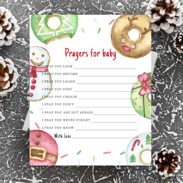 Waterverf kerst donuts Gebeden voor baby (Creator heeft geüpload)
