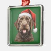 Waterverf Kerst Draadhaired Pointing Griffon Metalen Ornament (Links)