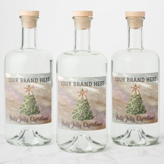 Waterverf Kerst Drinklabels – Eigen Merk Likeurfles Etiket (Flessen)