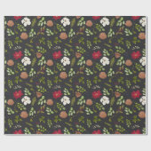 Waterverf Kerst Elegant bloemblaadje Cadeaupapier (Vlak)