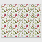 Waterverf Kerst Elegant bloemblaadje Cadeaupapier (Vlak)