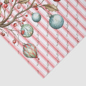 Waterverf Kerst Elegant Script Roze Strepen Tissuepapier (Detail)