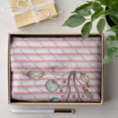 Waterverf Kerst Elegant Script Roze Strepen Tissuepapier (Geschenk)