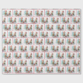 Waterverf kerst elven in sneeuwvlokken cadeaupapier (Vlak)