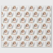 Waterverf Kerst Engel Meisje Cadeaupapier (Vlak)