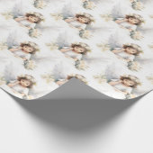 Waterverf Kerst Engel Meisje Cadeaupapier (Hoek)