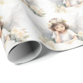 Waterverf Kerst Engel Meisje Cadeaupapier (Rol Hoek)