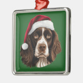 Waterverf Kerst Engels Springer Spaniel Metalen Ornament (Links)
