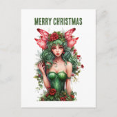waterverf Kerst Fairy fantasy Feestdagenkaart (Voorkant)