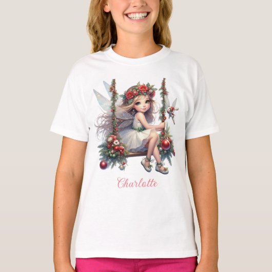 Waterverf Kerst Fairy Kinder T-shirt (Voorkant)