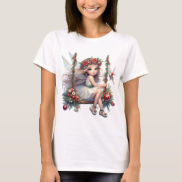 Waterverf Kerst Fairy Vrouwen T-shirt