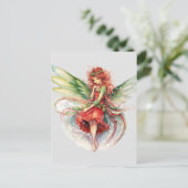 Waterverf kerst fee briefkaart (Staand voorkant)