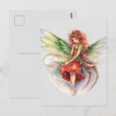 Waterverf kerst fee briefkaart (Voorkant / Achterkant)