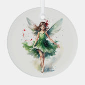 Waterverf kerst fee glas ornament (Achterkant)