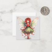 Waterverf kerst fee notitiekaartje (Voorkant / Achterkant in situ)