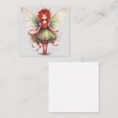 Waterverf kerst fee notitiekaartje (Voorkant / Achterkant)