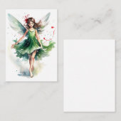 Waterverf kerst fee notitiekaartje (Voorkant / Achterkant)