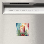 Waterverf Kerst Feestelijke Kaars Illustratie Magneet (Insitu (Vaatwasser))