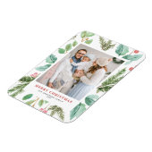 Waterverf Kerst Foliage Holly Vakantie Foto Magneet (Linkerzijde)
