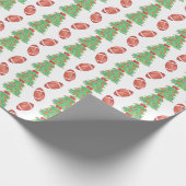 Waterverf Kerst Football Bomen Cadeaupapier (Hoek)