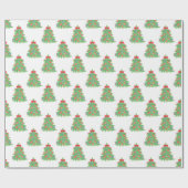 Waterverf Kerst Football Bomen Cadeaupapier (Vlak)