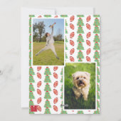 Waterverf Kerst Football Garland Foto Feestdagenkaart (Achterkant)