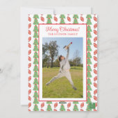 Waterverf Kerst Football Garland Foto Feestdagenkaart (Achterkant)