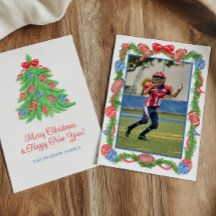 Waterverf Kerst Football Garland & Tree Foto