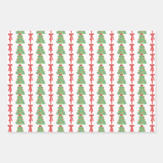 Waterverf Kerst Football Krans Boom Inpakpapier Vel (Voorkant 3)