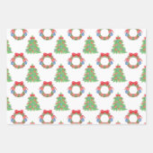 Waterverf Kerst Football Krans Boom Inpakpapier Vel (Voorkant)